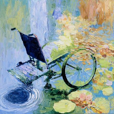 The Weight of Water, The Strength of Bloom — painting by Simone Behrsing